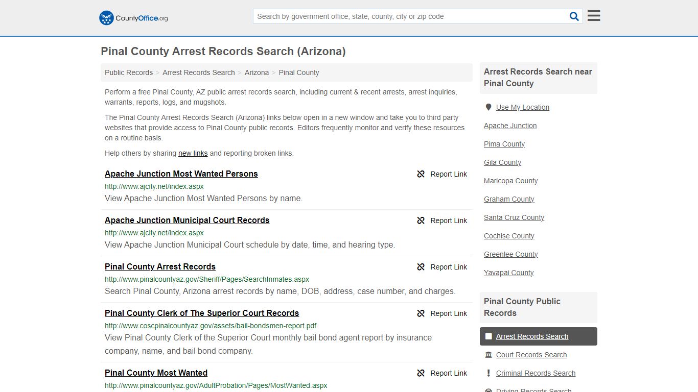 Arrest Records Search - Pinal County, AZ (Arrests & Mugshots)